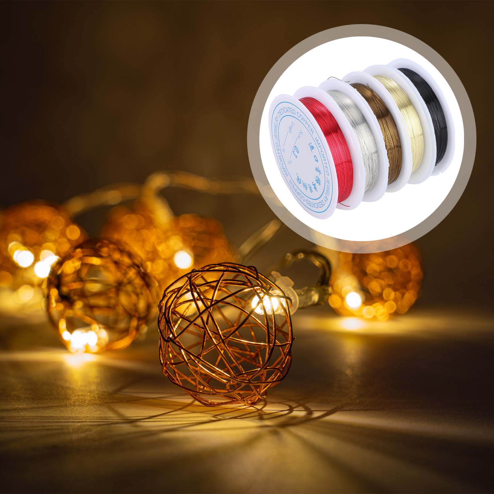 Copper Wire Roll - 5 Rulo 26 Ölçü Bakır Tel
