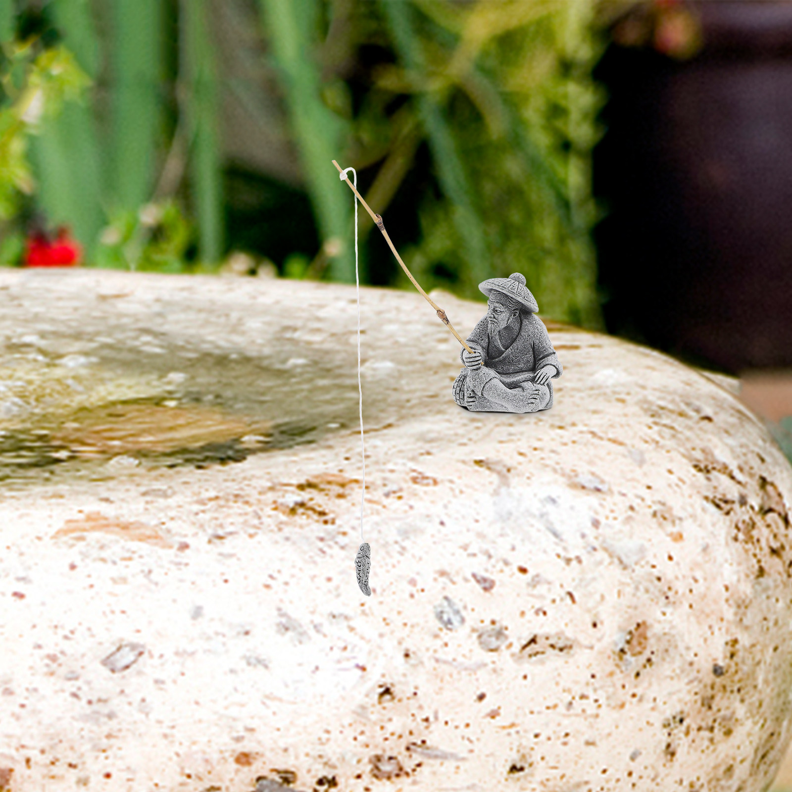 Gerçekçi Kumtaşı Balıkçı Heyke - Bonsai Garden Landscape Design incelemesi ve fiyatı